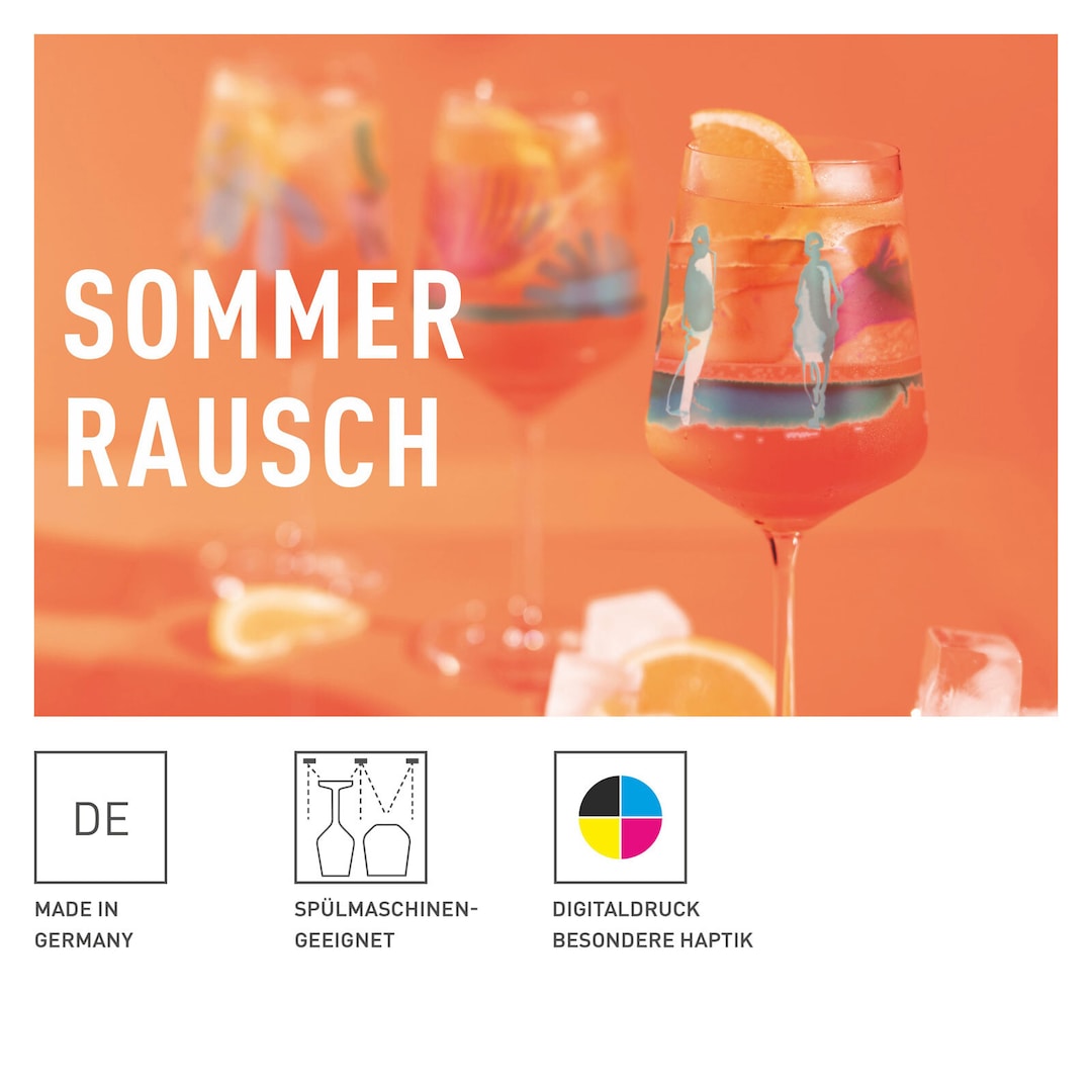 RITZENHOFF Aperitifglas SOMMERRAUSCH 4er Set Illustatrionen Kristallglas