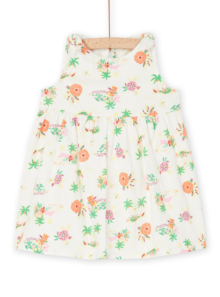 Robe écrue à imprimé fleurs