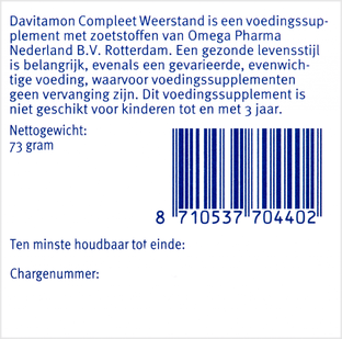 Davitamon Compleet Weerstand Kauwvitamines Bosvruchten 2x60KTB
