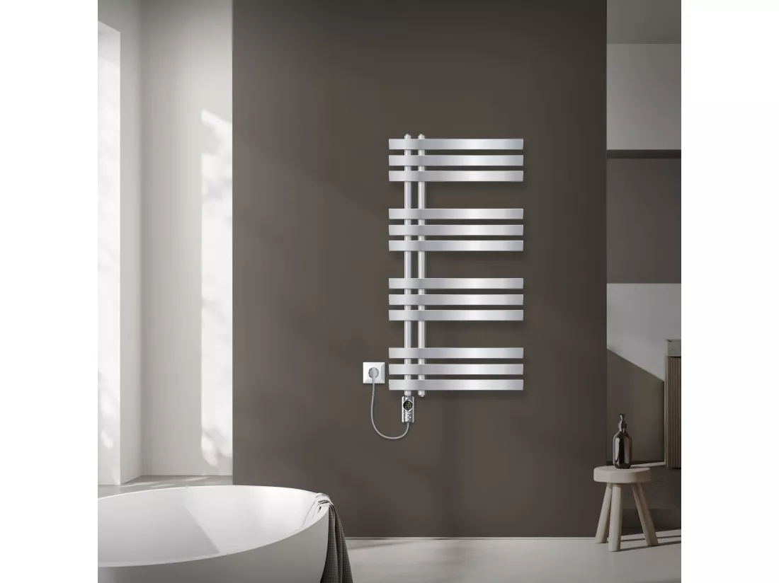 Iron EM radiateur sèche-serviettes chrome 50x100cm élément chauffant 600W