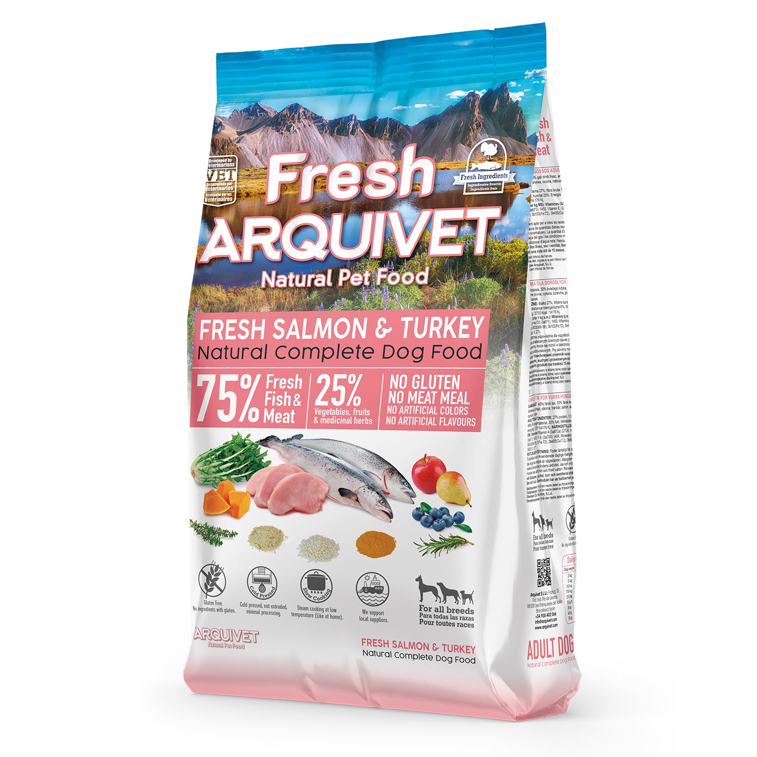 Arquivet Salmão Fresco e Peru 10 Kg