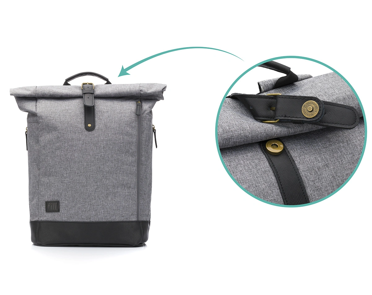 Wickelrucksack BERLIN X (39x16x53) in grau/schwarz