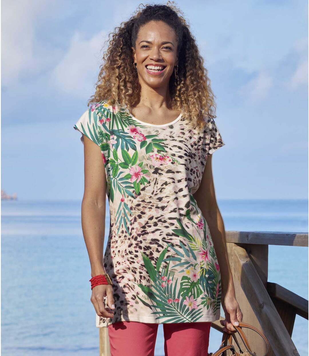 Maxi Tee-shirt Imprimé Exotique