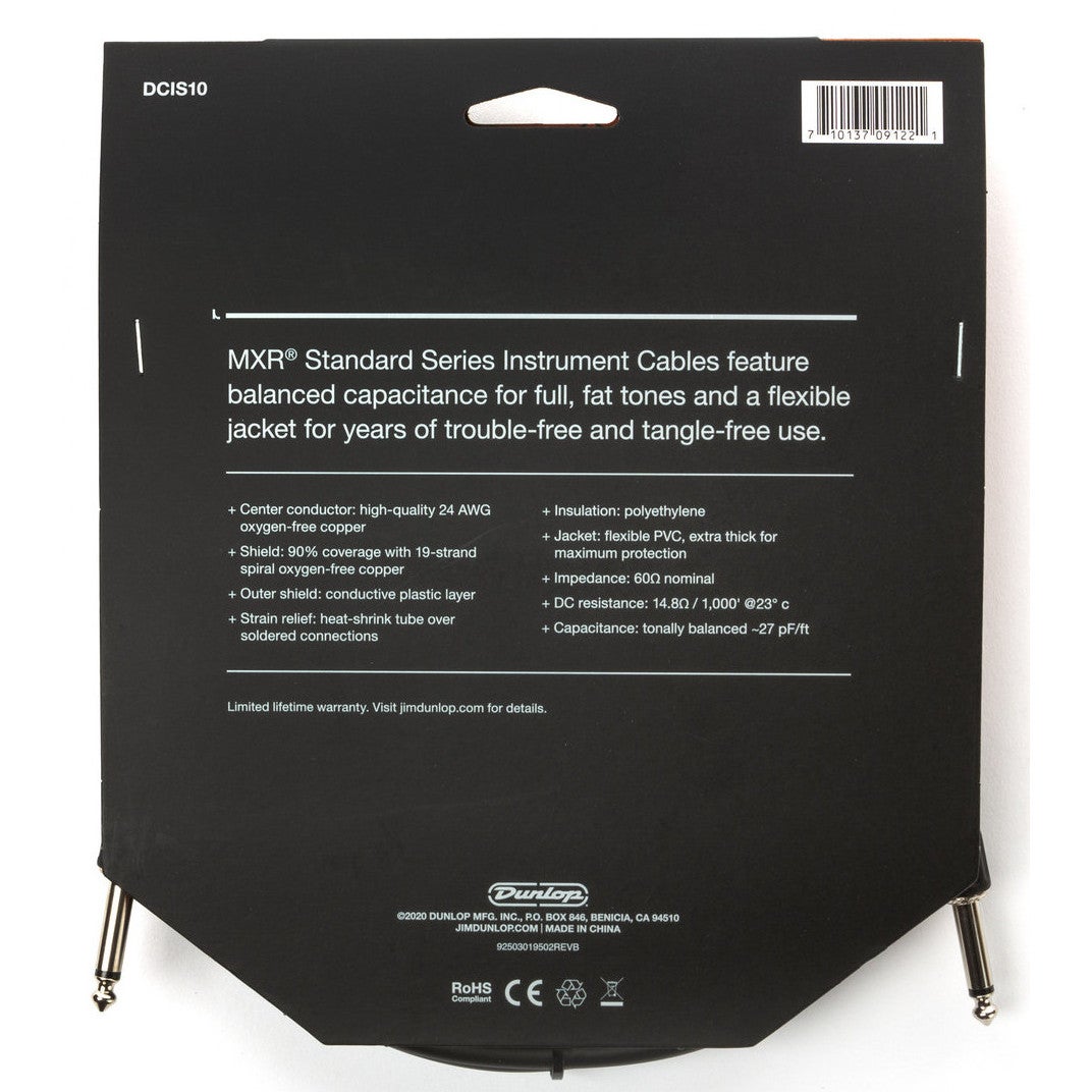 MXR DCIS10 Standard Straight Straight instrumentkabel 3m