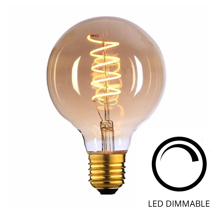 Highlight E27 4Watt Gold Spiraal 80mm  Dimbaar