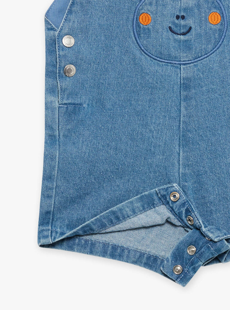 Salopette courte bleue en denim