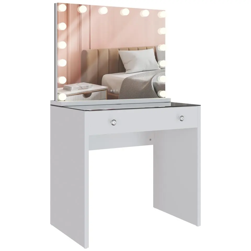 CLP Kaptafel Mereta wit Frame - Hout - wit
