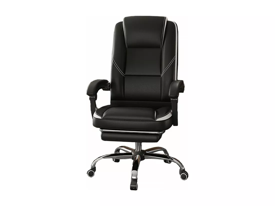 Fauteuil de bureau en simili avec repose pieds 