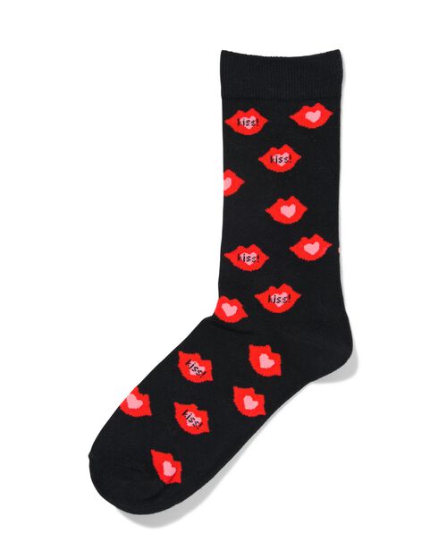 chaussettes avec coton lots of kisses noir