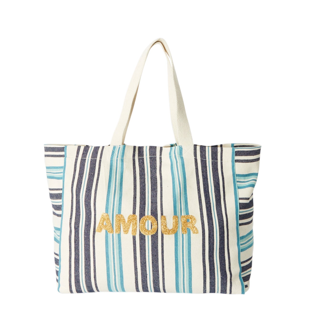 Sac en toile rayée AMOUR - Imprimé multicolore