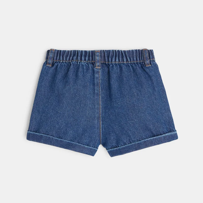 Short en denim nœud fantaisie bleu bébé fille Bleu