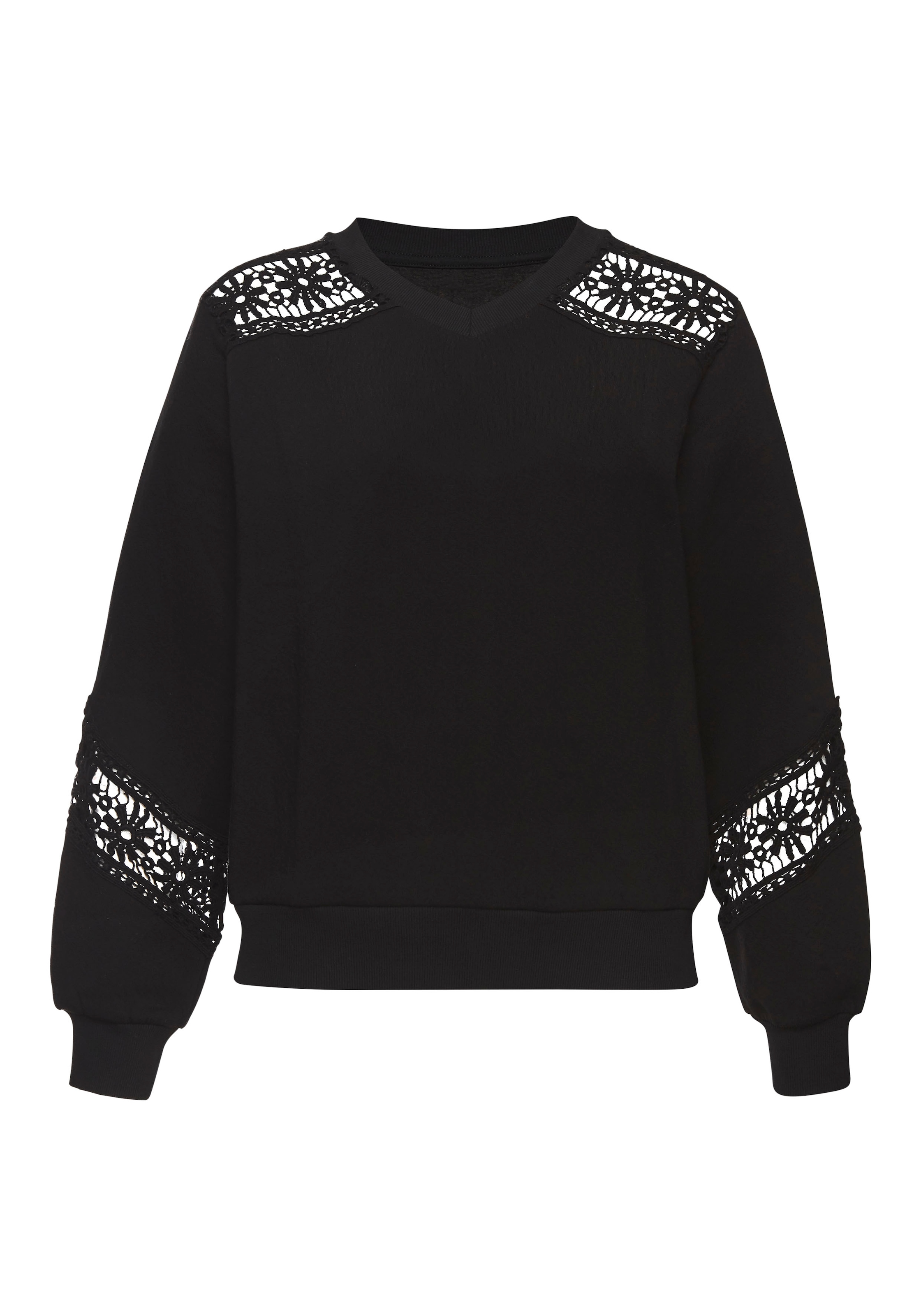 Vivance Sweatshirt , mit Spitzeneinsätzen an Schulter und Ärmel