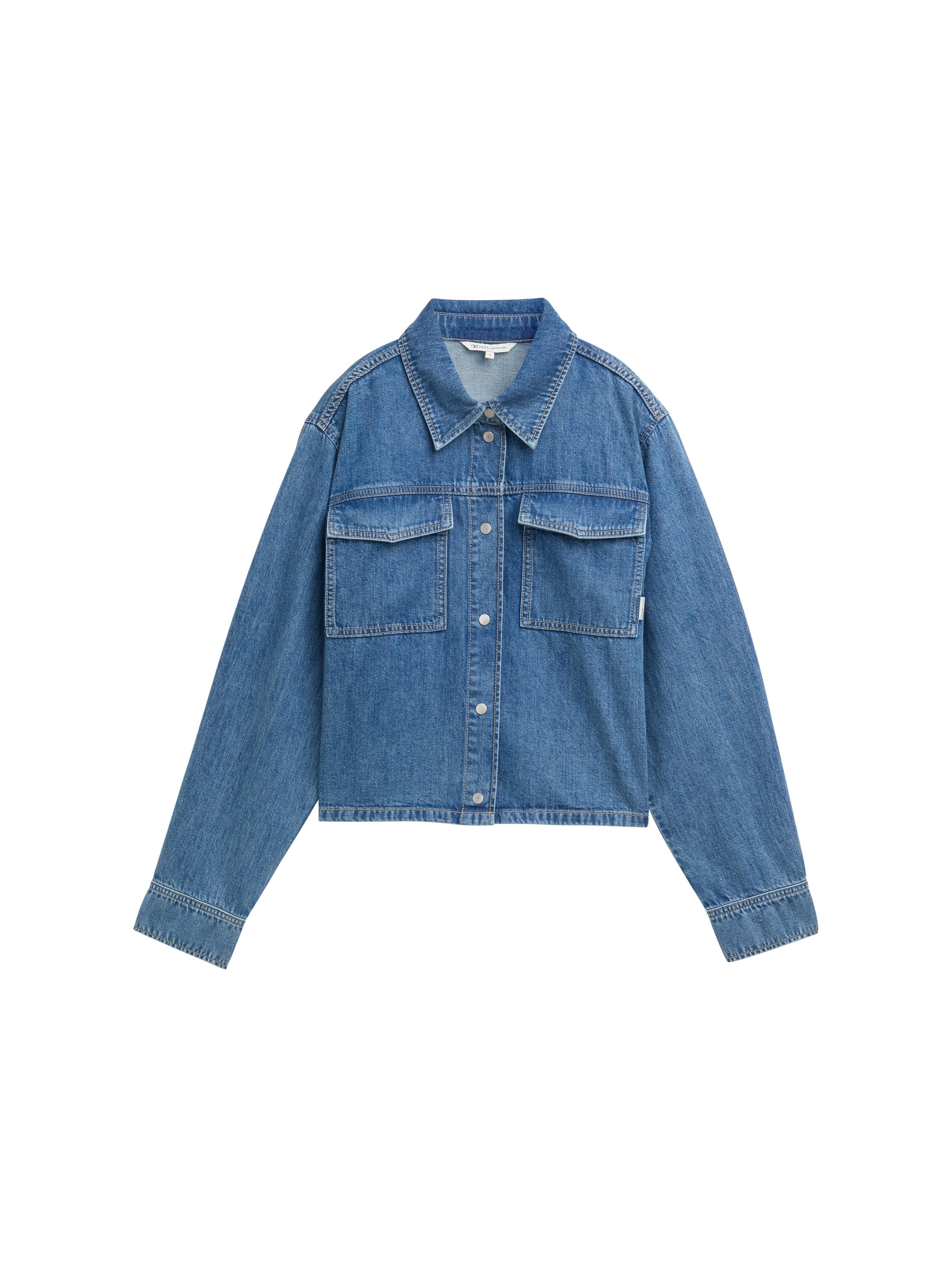 TOM TAILOR Denim Jeansbluse mit Brusttaschen