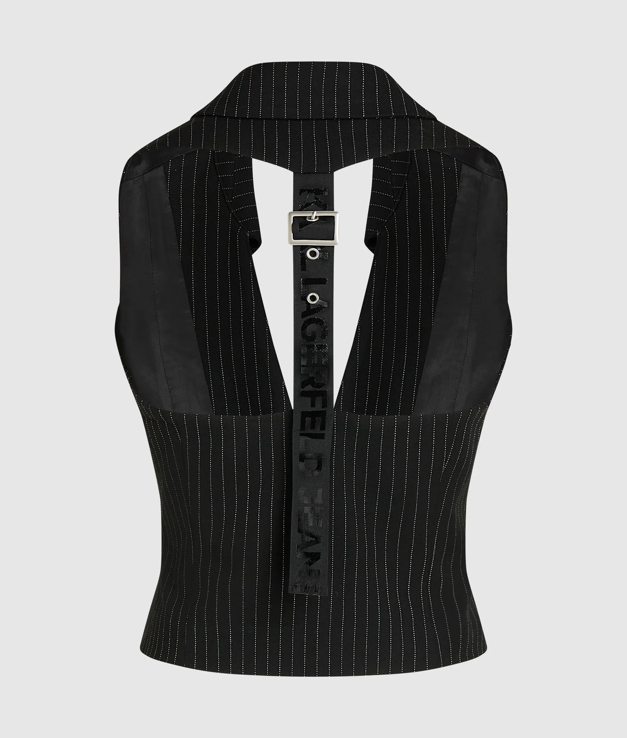 Gilet met krijtstreep