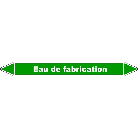Marqueur Tuyauterie - Eau de Fabrication - Vinyle Laminé