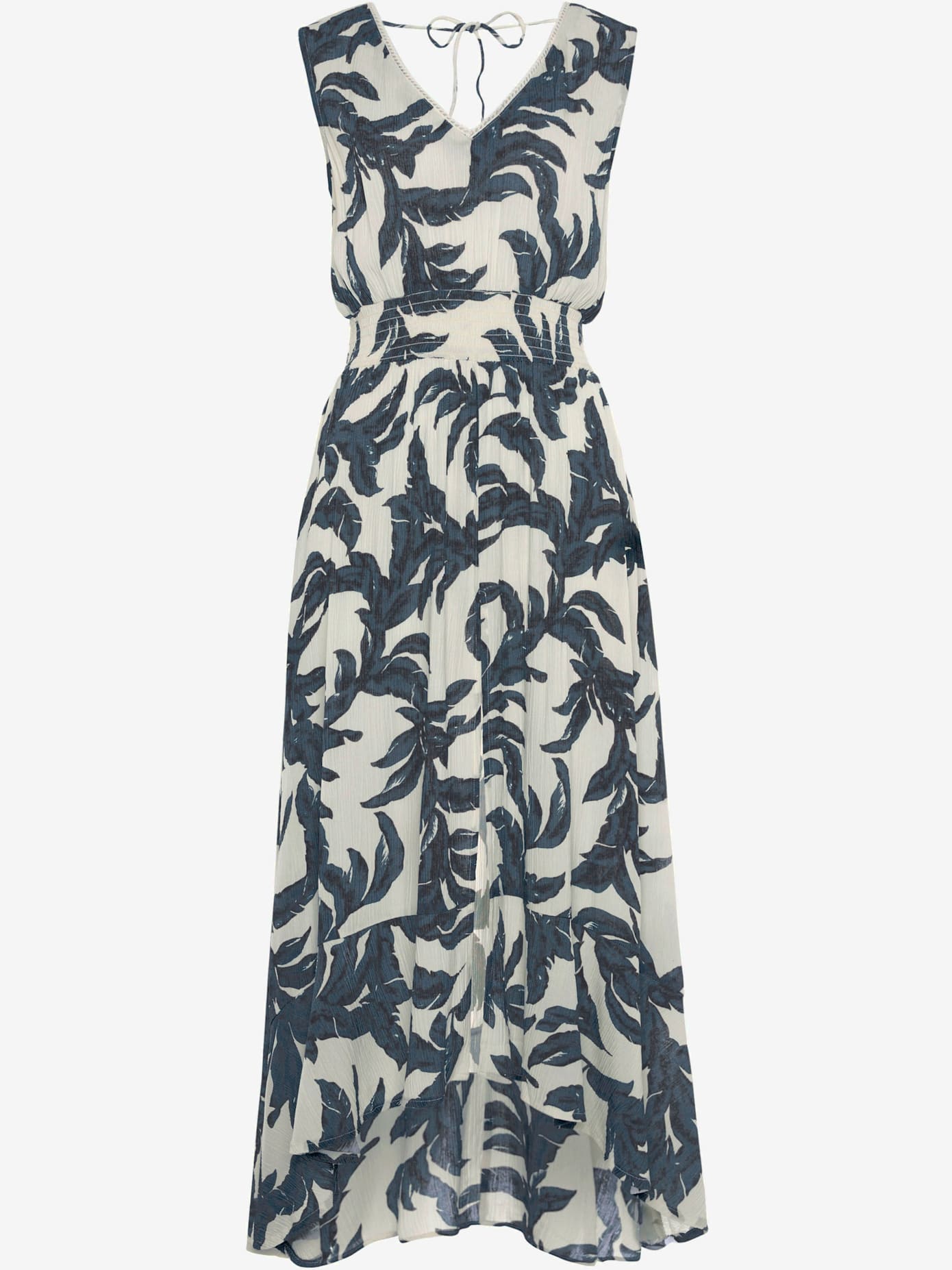 Robe longue discrète bordure en dentelle à l'encolure