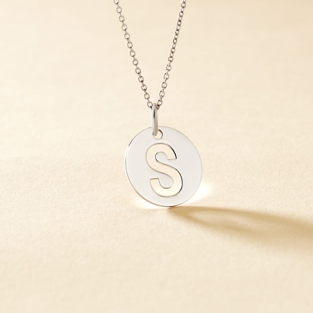 Pendentif Elio S Argent Blanc