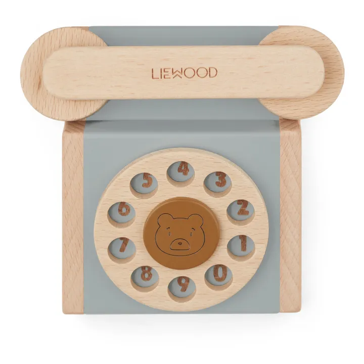 Liewood Téléphone classique Selma en bois | Bleu