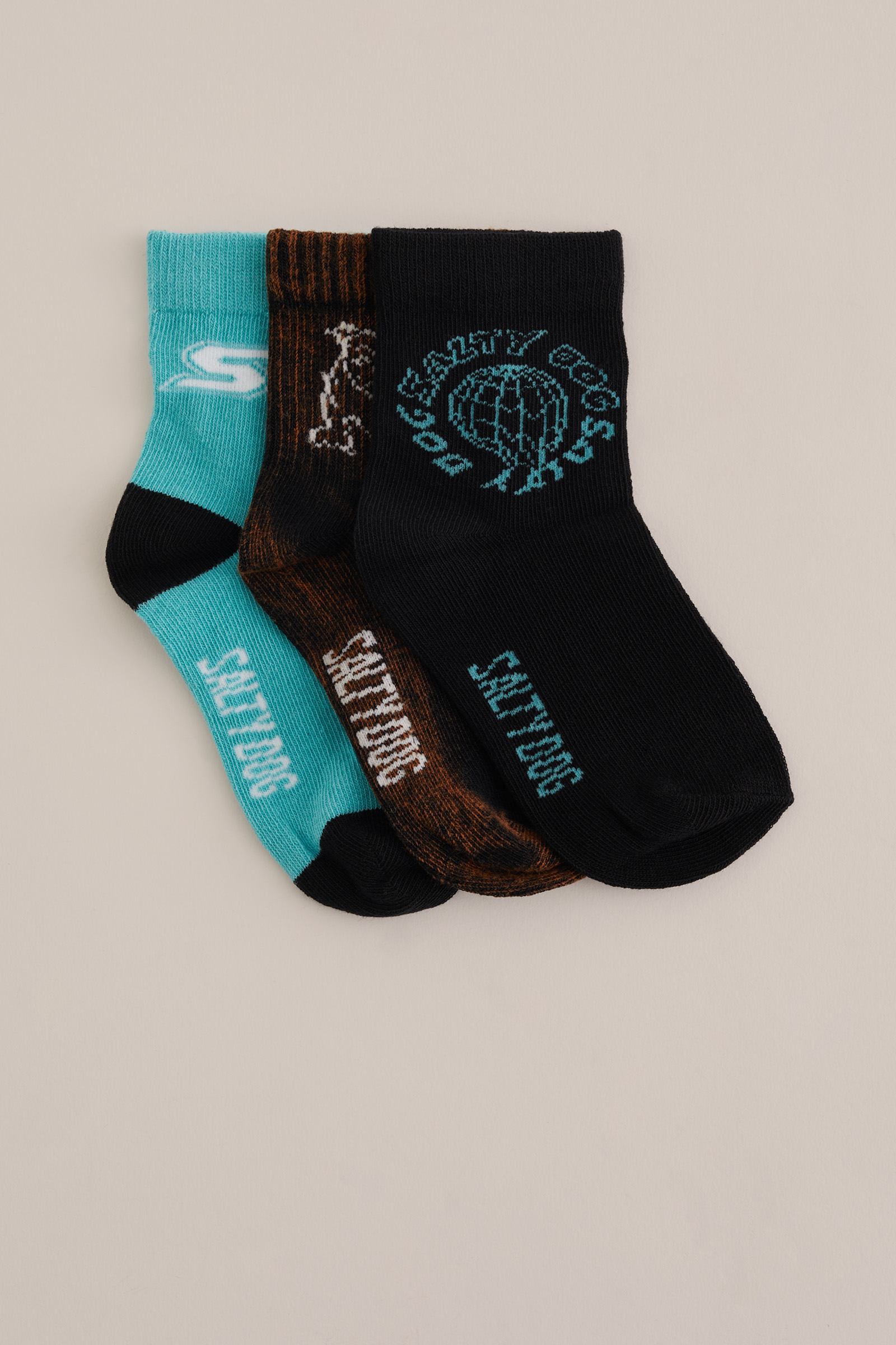 Jongens Sokken, 3-pack Salty Dog Blauw