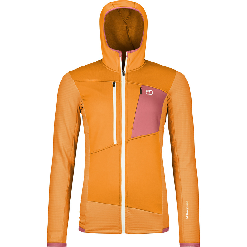 Ortovox Damen Fleece Grid Hoodie Jacke