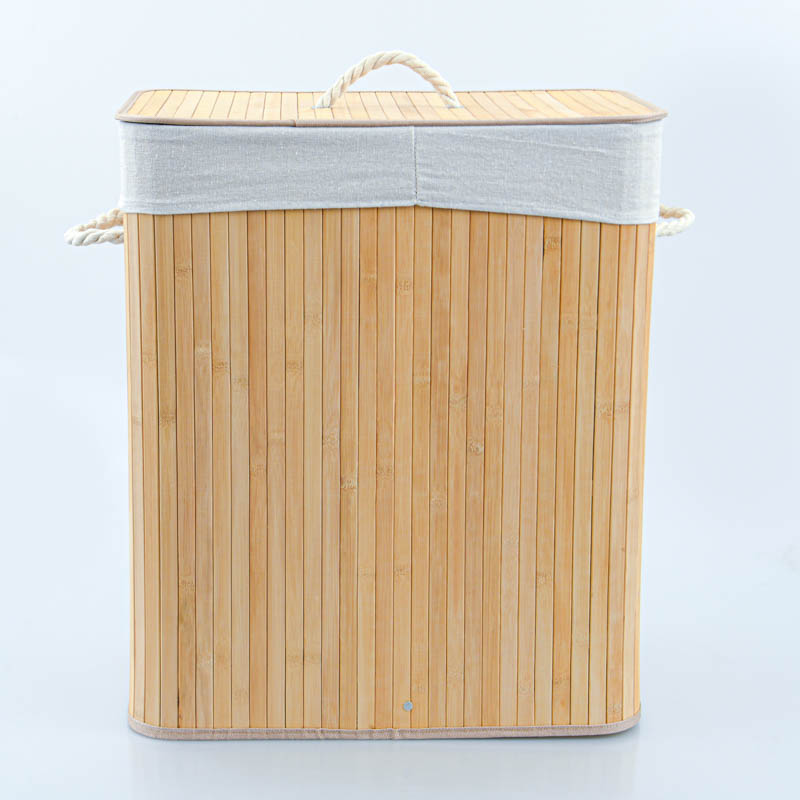 Panier à linge pliable en bambou