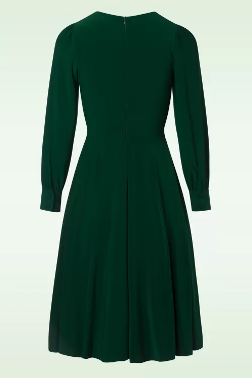 Vintage Diva  Starlet Swing jurk in smaragdgroen