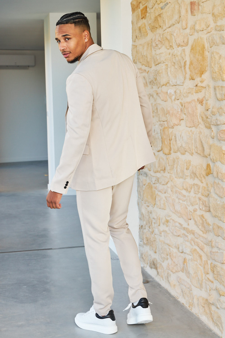 Costume 2 pièces blazer + pantalon beige