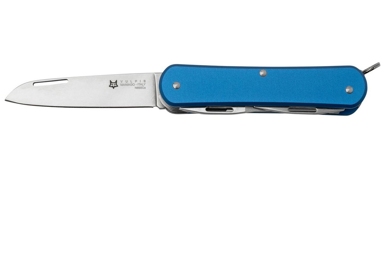 Fox Vulpis 5-Tools FX-VP130-SF5SB, N690Co, Aluminium Sky Blue, Zwitsers zakmes