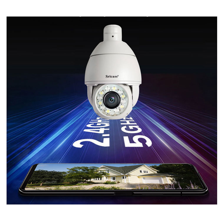 (5MP) 2.4/5GHz WiFi Dome Kamera HD 1080p / IR LED's Nachtsichtfunktion / Bewegungserkennung / AP / Audio / Micro SD / IP66 / (iOS/Android)
