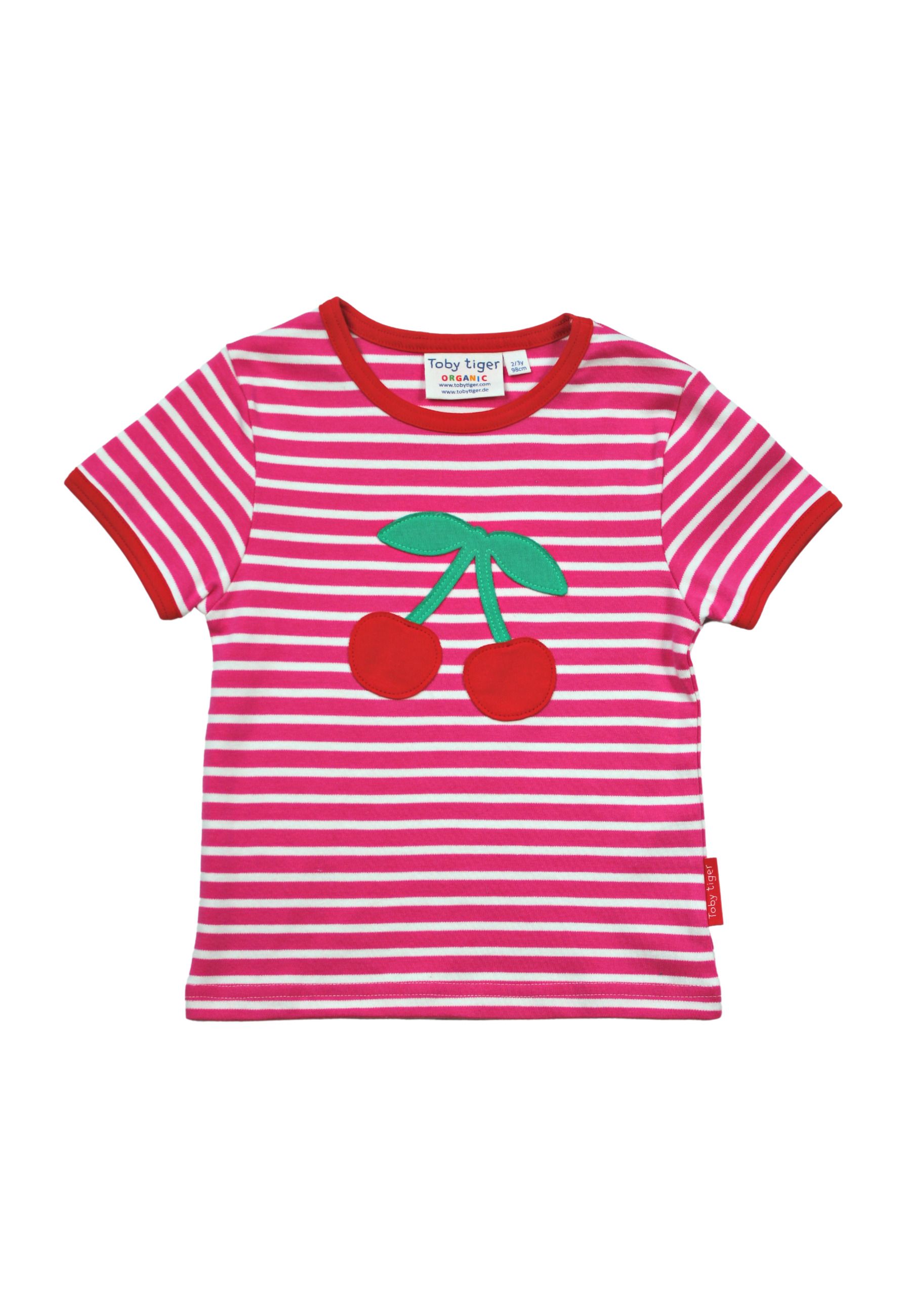 Toby Tiger Kurzarmshirt mit Kirsch Applikationen
