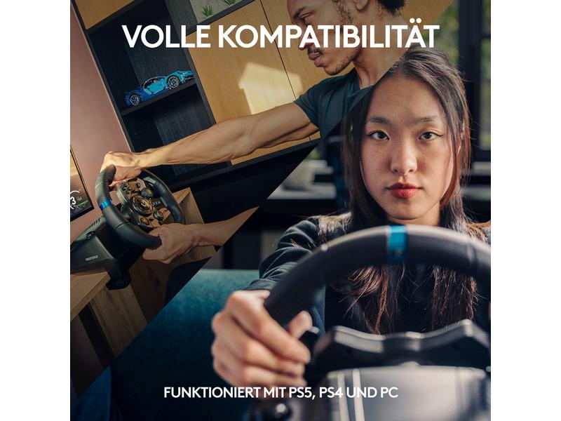 Logitech Lenkrad G923 TRUEFORCE für PS5 / PS4 / PC Hochleistungs-Lenkrad- und Pedal-Set für Rennsimulationen