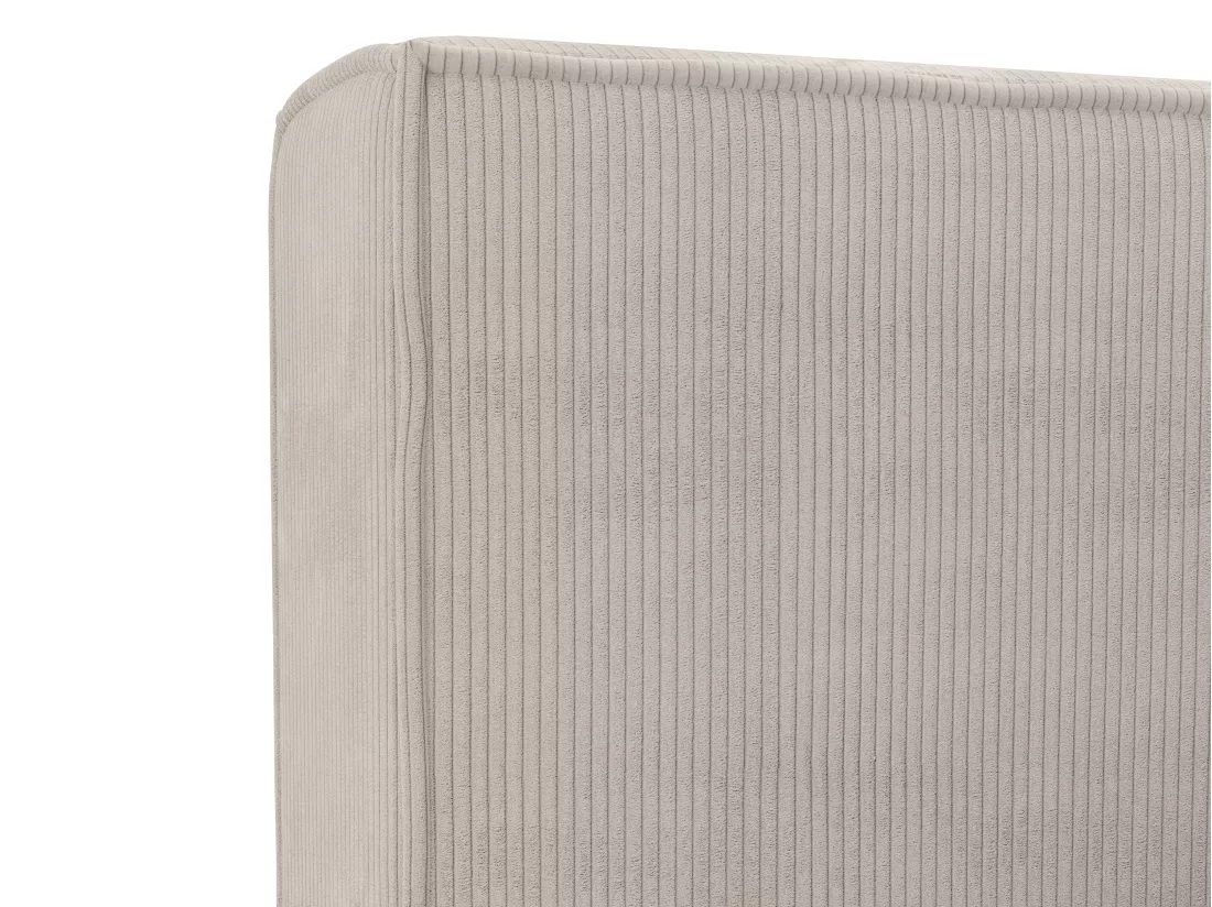 Lit coffre 140 x 190 cm - Velours côtelé - Beige + Matelas - TIMANO de Pascal Morabito