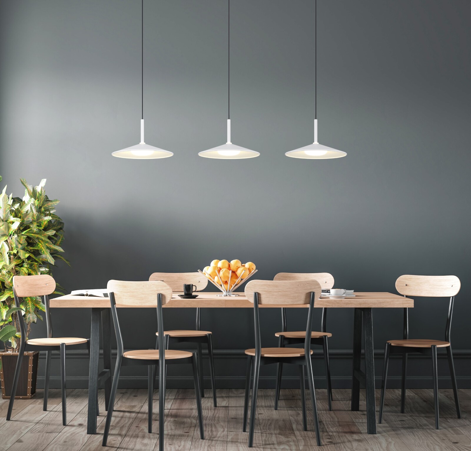 LED-Hängeleuchte - weiß matt - 3-flammig