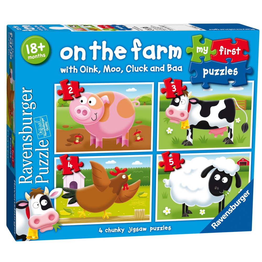 Ravensburger Mein erstes Puzzle: Auf dem Bauernhof mit Oink, Muh, Gluck und Mäh