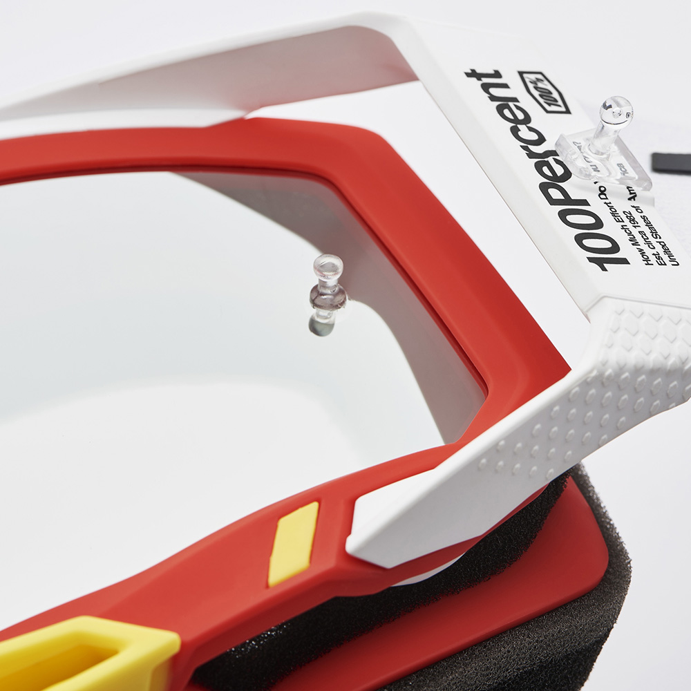 100% - Masque Racecraft 2 Arsham Red - Silver Flash Mirror Blanc / Rouge / Noir / Jaune