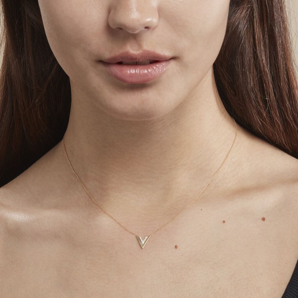 Collier Dao Or Jaune Oxyde De Zirconium