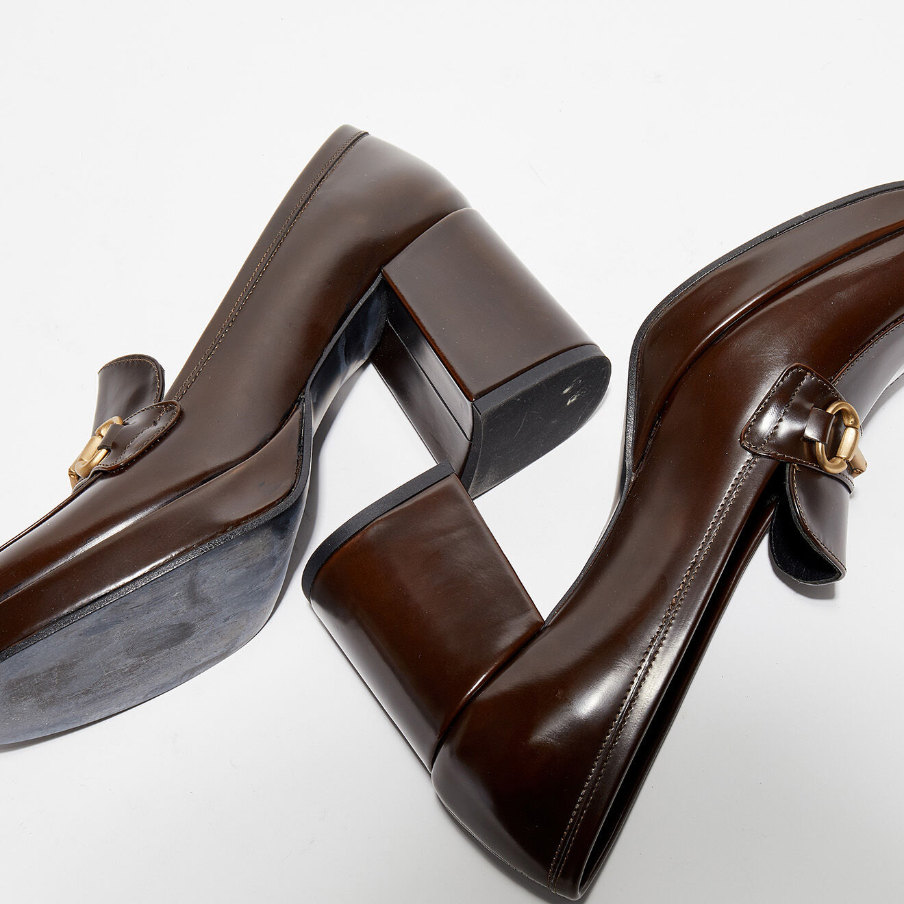 Garrice Lab Mocassins en Cuir Kad marron - Talon 8 cm