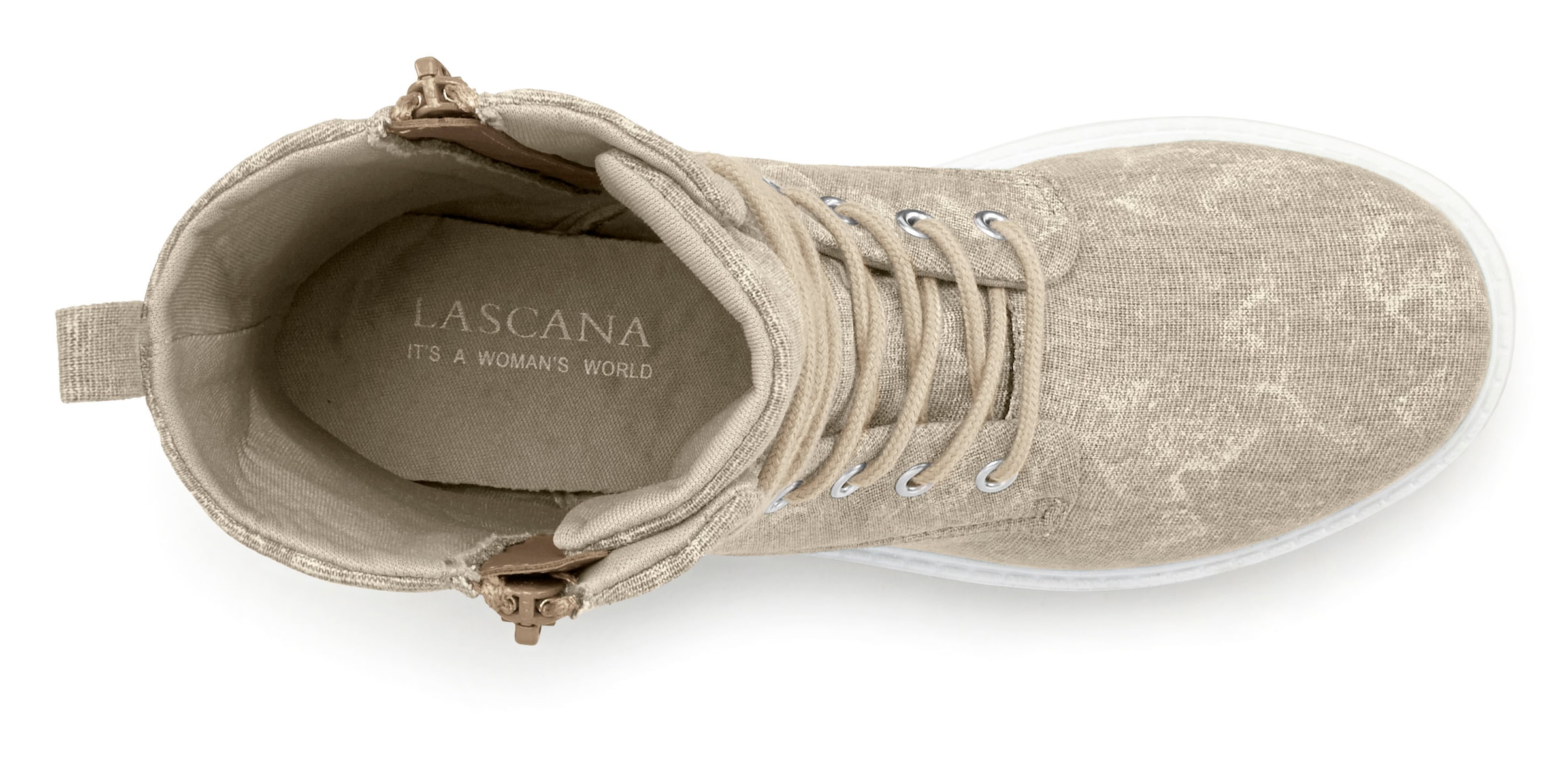 LASCANA Stiefelette  zum Schnüren, modische Optik im Combat Look, Reissverschluss-Boots
