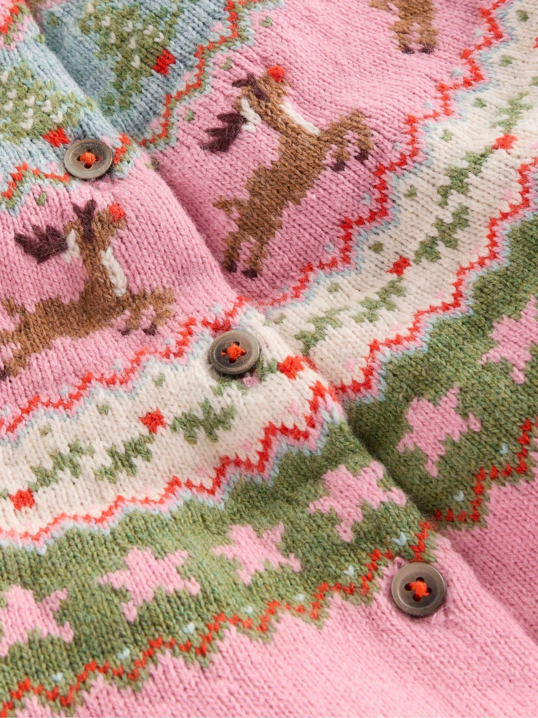 Roze - Boden Edie Fair Isle Kerstmis vest met patroon