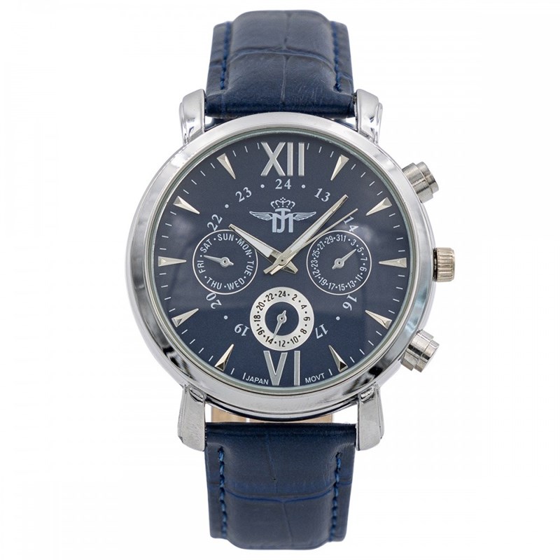 Montre Homme M. JOHN bracelet Cuir Bleu