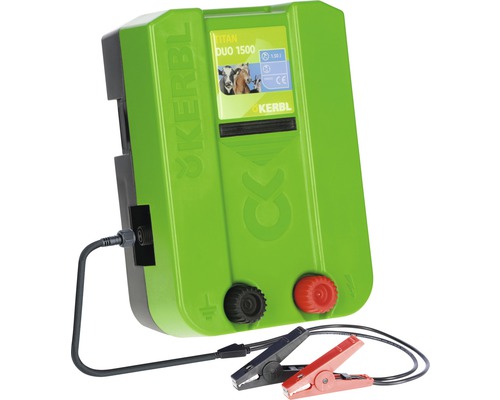 Titan Duo 1500 elektrische omheiningsapparaat, 1,5 J elektrisch omheiningsapparaat, voeding: batterij/oplaadbare batterij/netvoeding