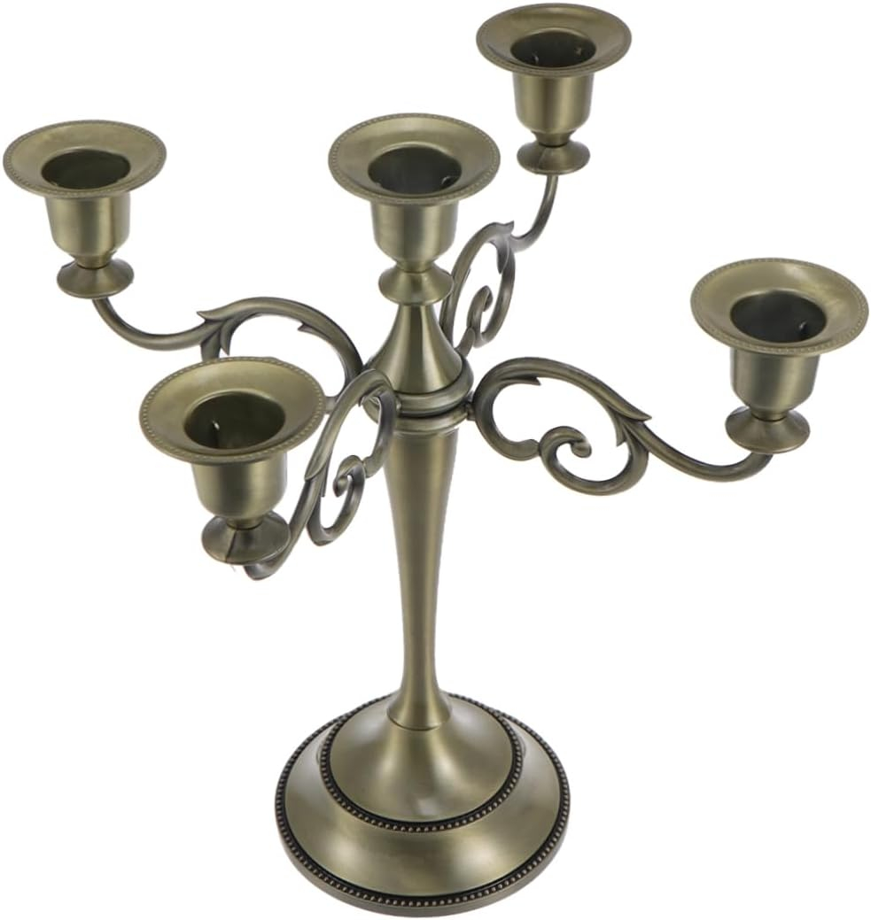 Deko Kerzen Ständer Retro Home Accessoire Stabkerzen Halter im Barockstil - Gold