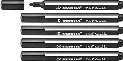 STABILO - 368/946 Viltstift - Zwart - Driehoekig - Super Wasbare Inkt