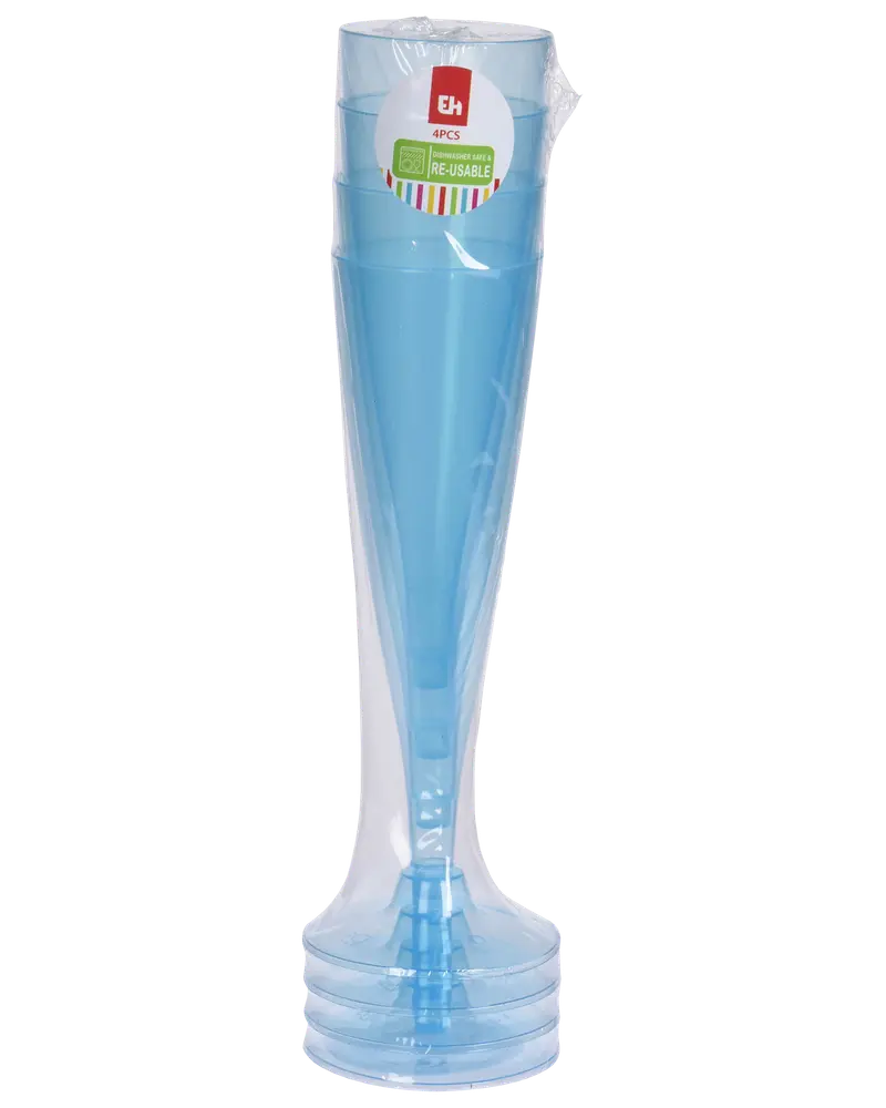 Champagneglas 4-pak - assorterede farver