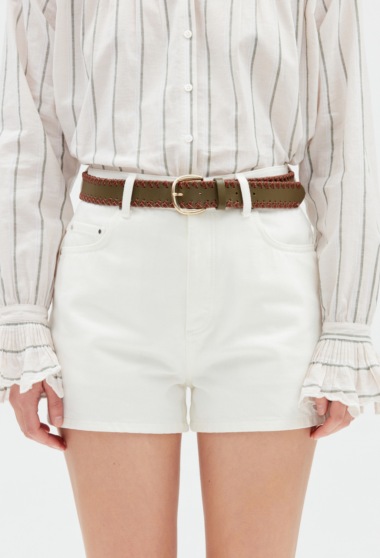 Ceinture en cuir tresse
