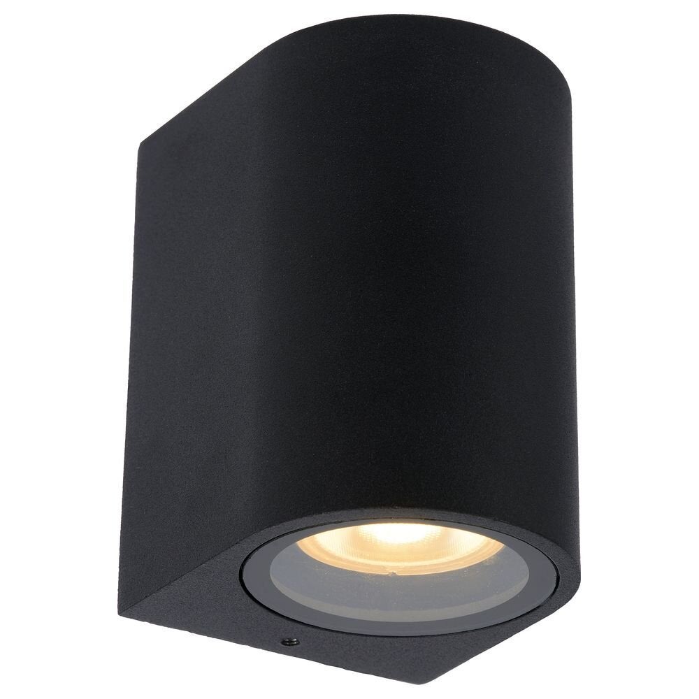 Zaro wandlamp in zwart GU10 IP44 rond