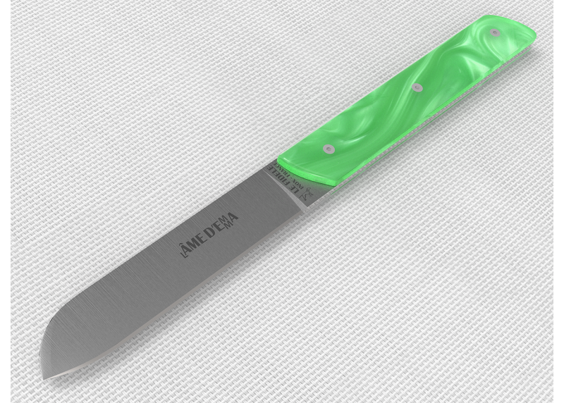 Service de 6 couteaux de table avec un manche en Madreperlato Vert Clair et lame en acier inoxidable