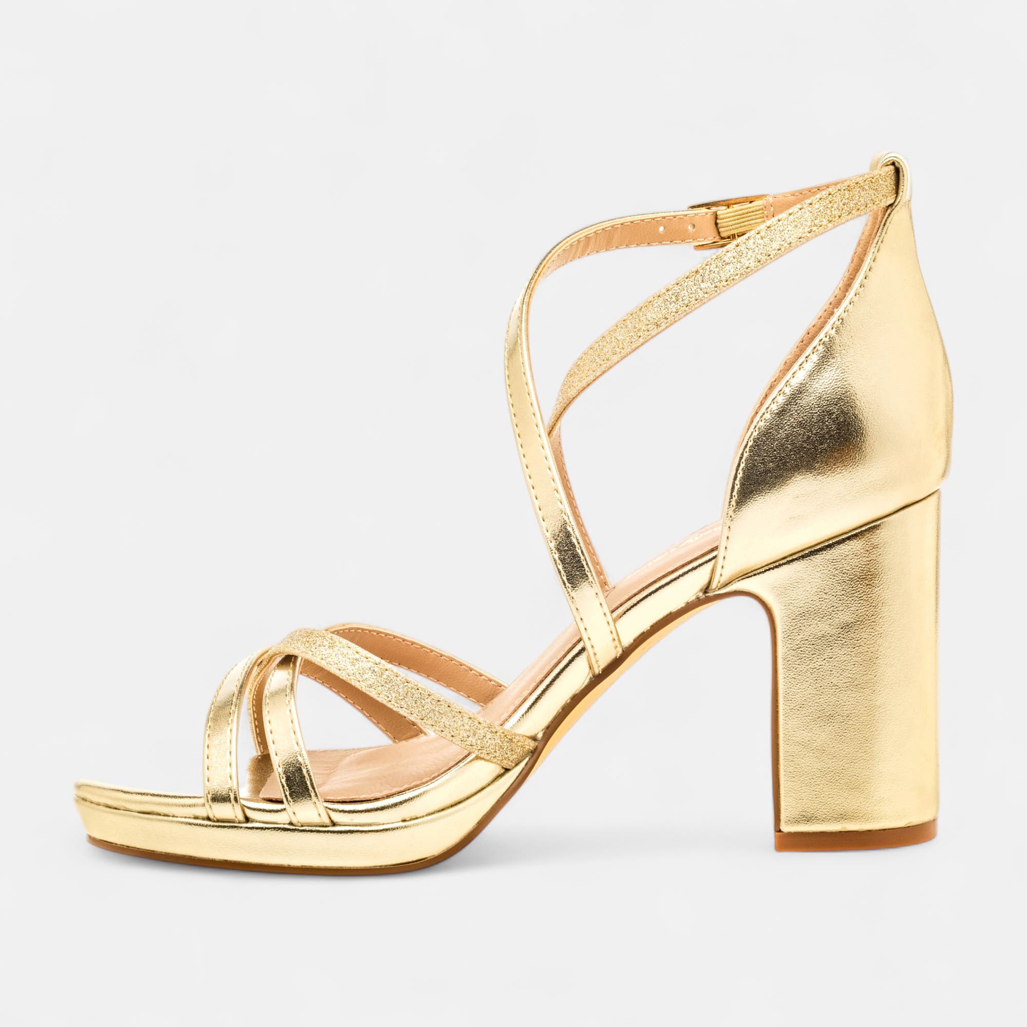 Nu-pieds à talon Femme or