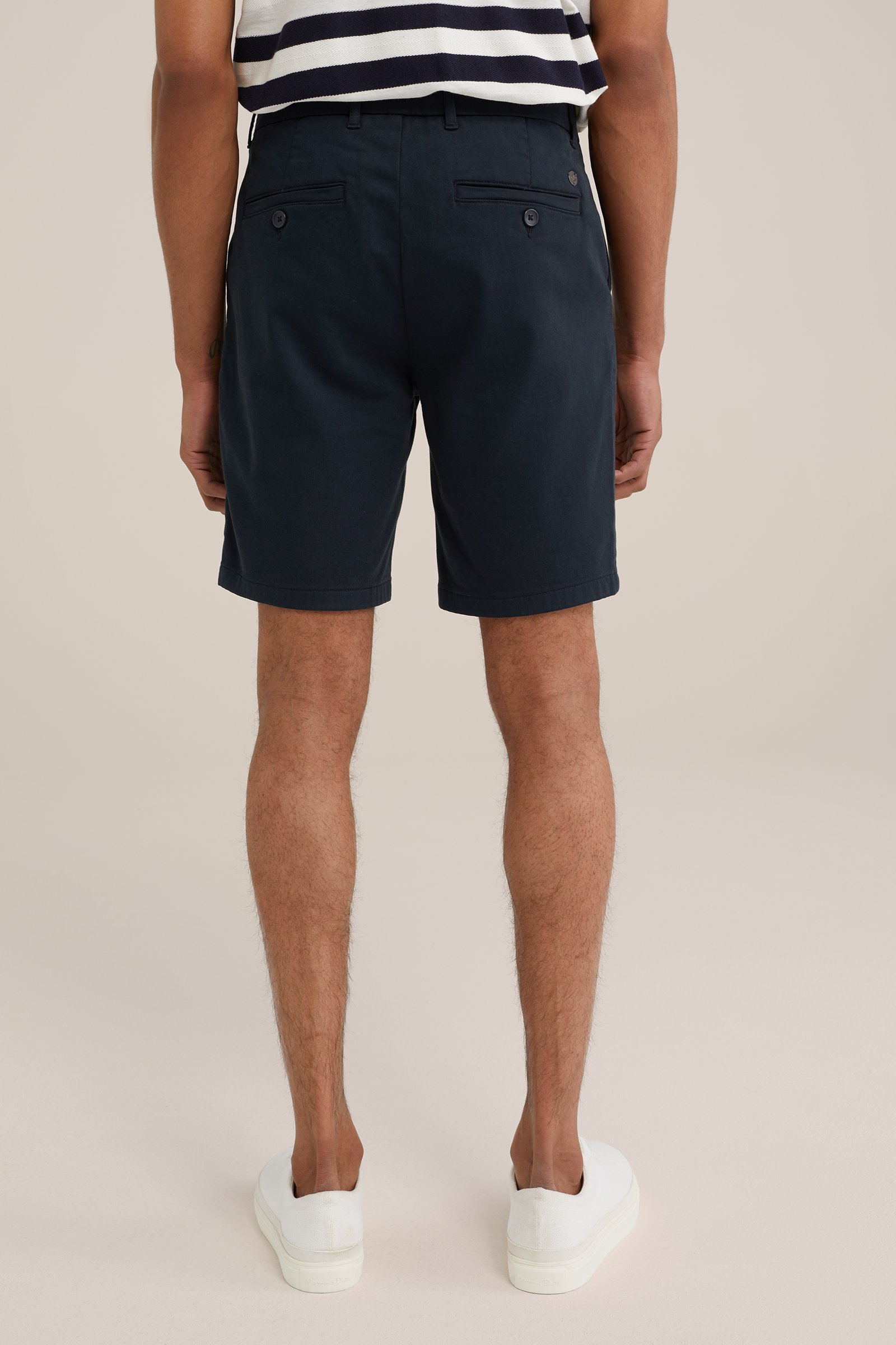 slim fit chinoshort met stretch WE Fashion Donkerblauw