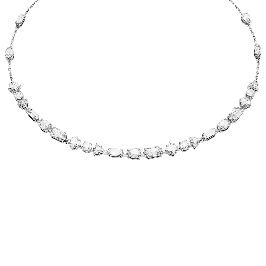 Swarovski Mesmera Halskette Weiss, Rhodiniert